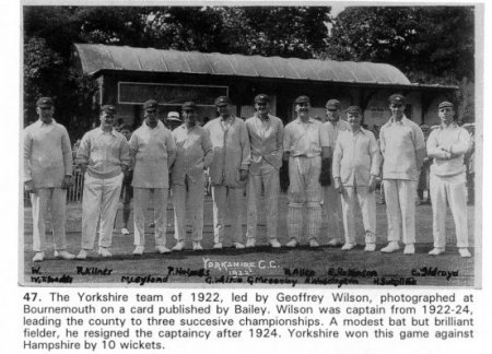 Yorkshire CC 1922